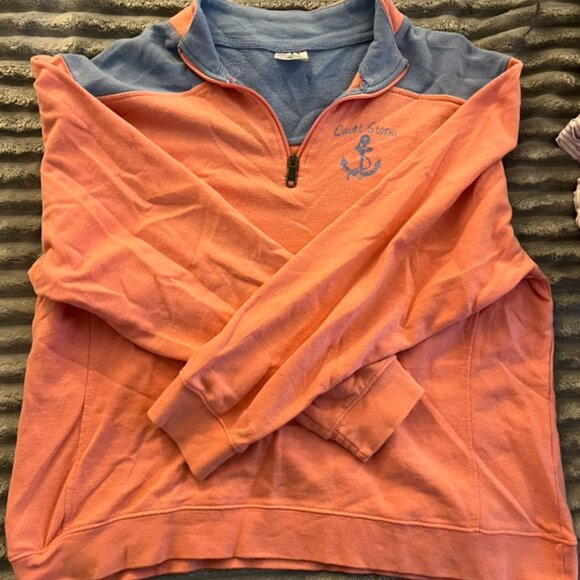 South Pointe, Quite Storm quarter zip crewneck, size 2X; salmon and blue - Picture 1 of 1